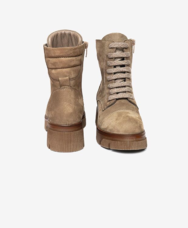 Kadın Vizon Hakiki Deri Military Bot - 7