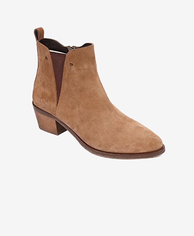 Kadın Sigaro Süet Hakiki Deri Topuklu Chelsea Bot - 2