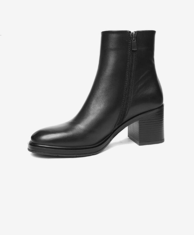 Kadın Siyah Hakiki Deri Topuklu Bot - 3