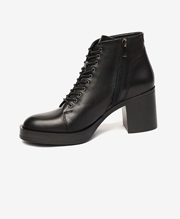 Kadın Siyah Hakiki Deri Topuklu Bot - 3