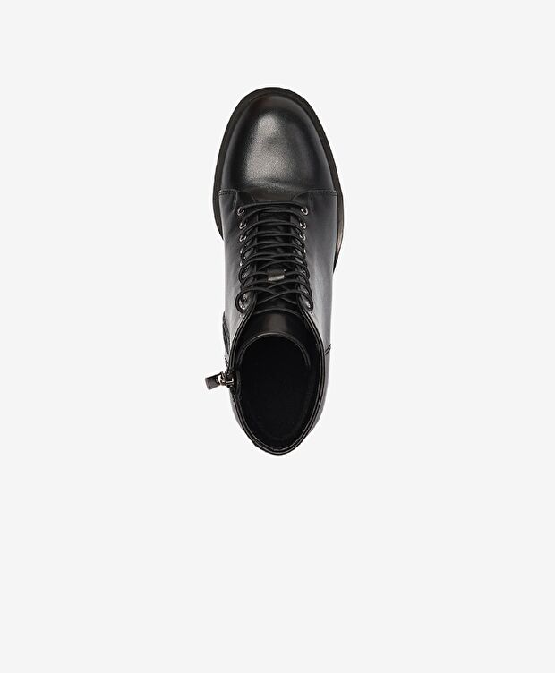 Kadın Siyah Hakiki Deri Topuklu Bot - 4