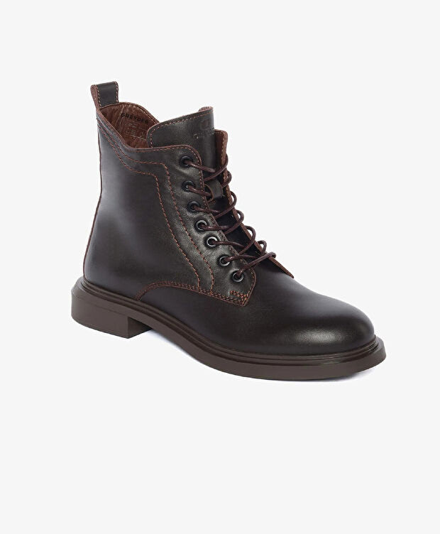 Kadın Kahverengi Hakiki Deri Topuklu Bot - 2