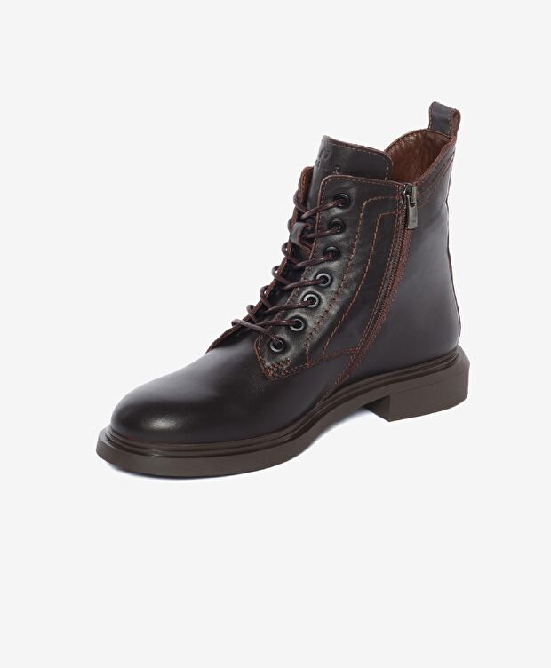 Kadın Kahverengi Hakiki Deri Topuklu Bot - 3