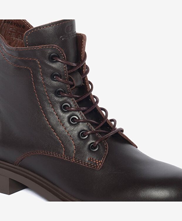 Kadın Kahverengi Hakiki Deri Topuklu Bot - 5