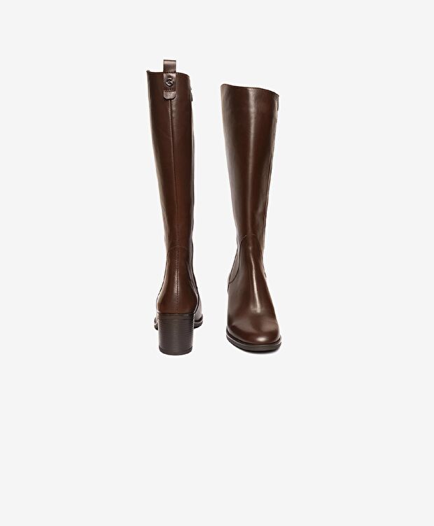 Kadın Kahverengi Hakiki Deri Ortaflex Taban Topuklu Çizme - 7