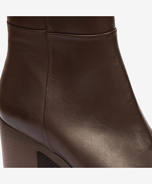 Kadın Kahverengi Hakiki Deri Topuklu Çizme - 5