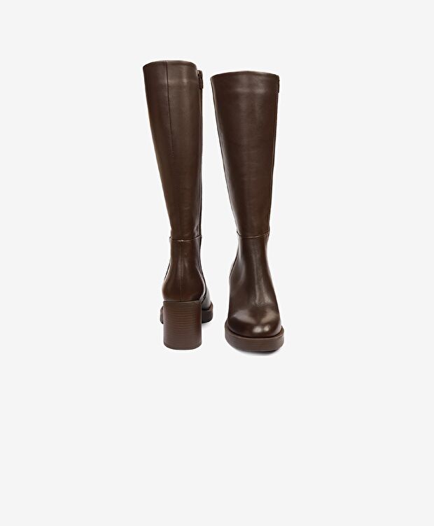 Kadın Kahverengi Hakiki Deri Topuklu Çizme - 7