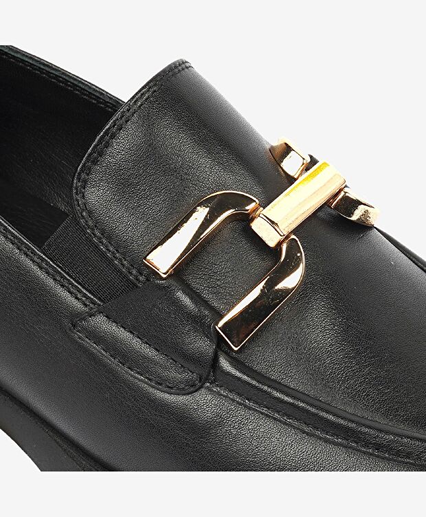 Kadın Siyah Hakiki Deri Loafer Ayakkabı - 5