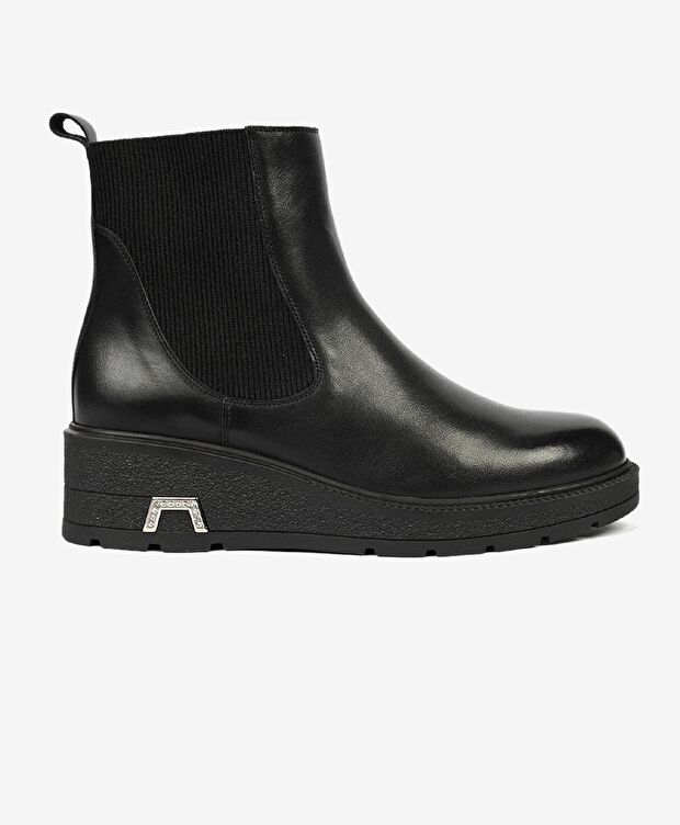 Kadın Siyah Hakiki Deri Chelsea Bot - 1