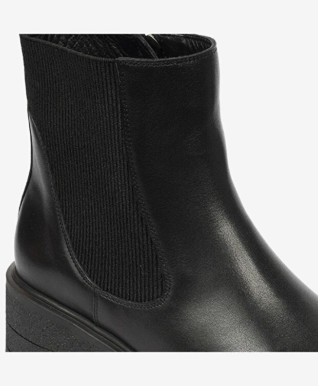 Kadın Siyah Hakiki Deri Chelsea Bot - 5
