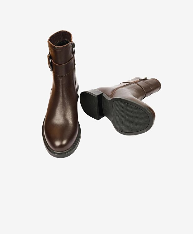 Kadın Kahverengi Hakiki Deri Chelsea Bot - 6