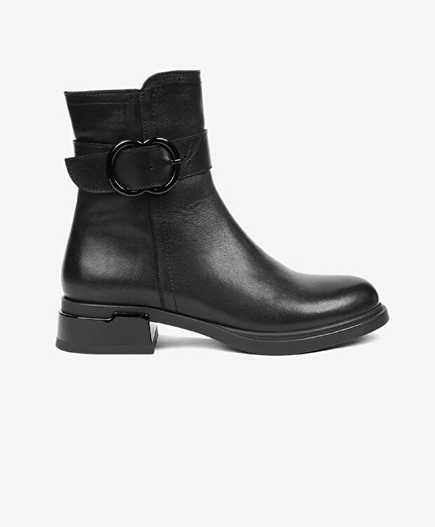 Kadın Siyah Hakiki Deri Chelsea Bot - 1