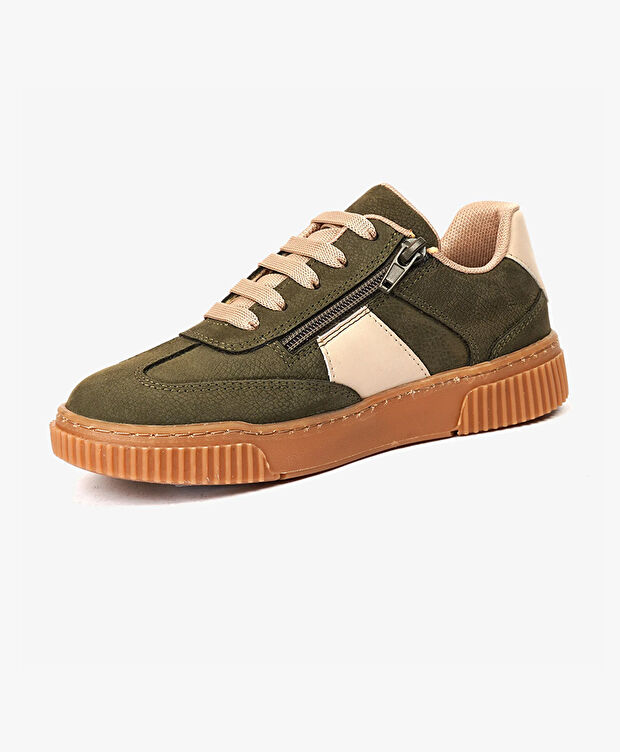 Erkek Çocuk Haki Hakiki Deri Ayakkabı - 3