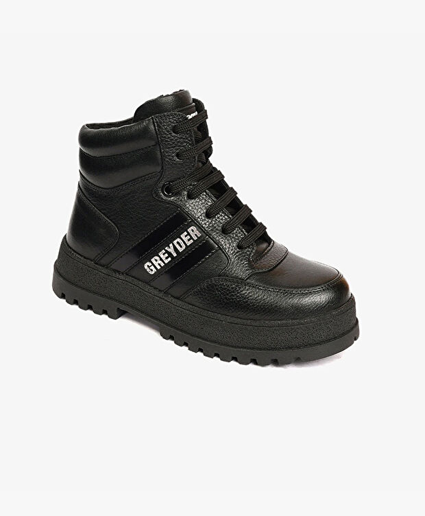 Erkek Çocuk Siyah Hakiki Deri Bot - 2