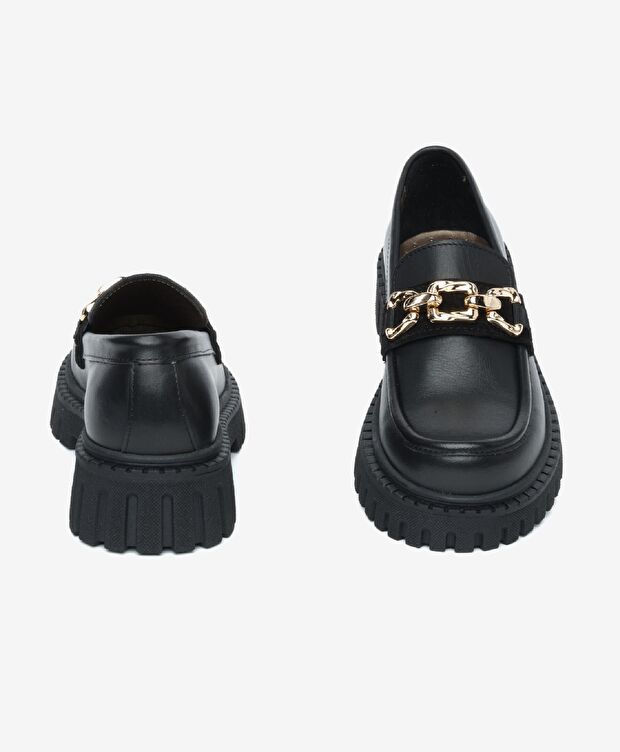 Kız Çocuk Siyah Hakiki Deri Ayakkabı - 7