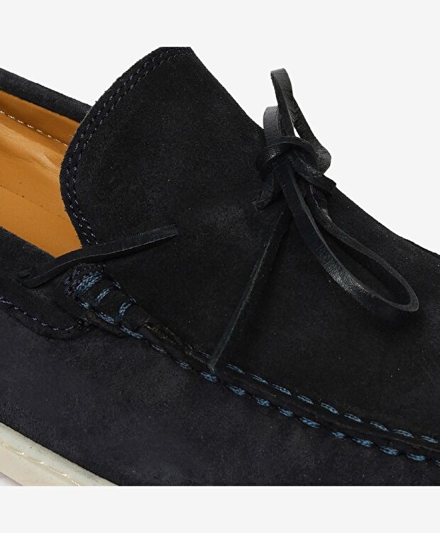 Erkek Lacivert Süet Hakiki Deri Casual Ayakkabı - 5