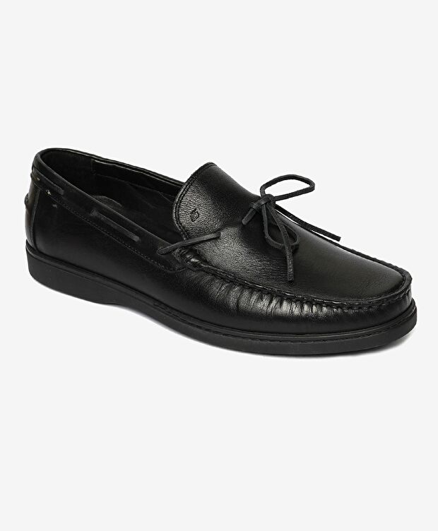 Erkek Siyah Hakiki Deri Casual Ayakkabı - 2