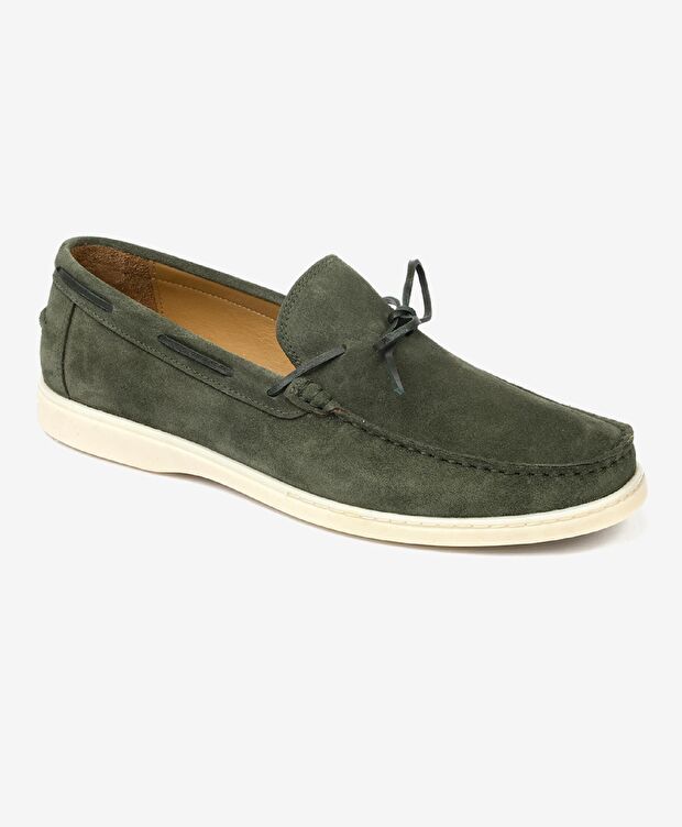 Erkek Yeşil Süet Hakiki Deri Casual Ayakkabı - 2