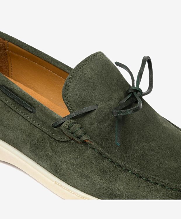 Erkek Yeşil Süet Hakiki Deri Casual Ayakkabı - 5