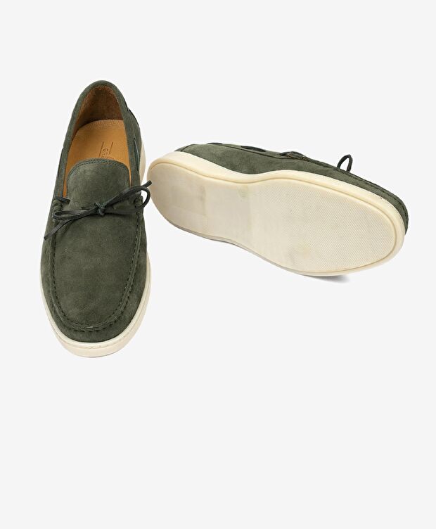 Erkek Yeşil Süet Hakiki Deri Casual Ayakkabı - 6