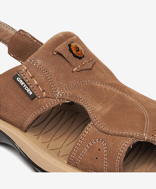 Erkek Kum Hakiki Deri Sandalet - 5