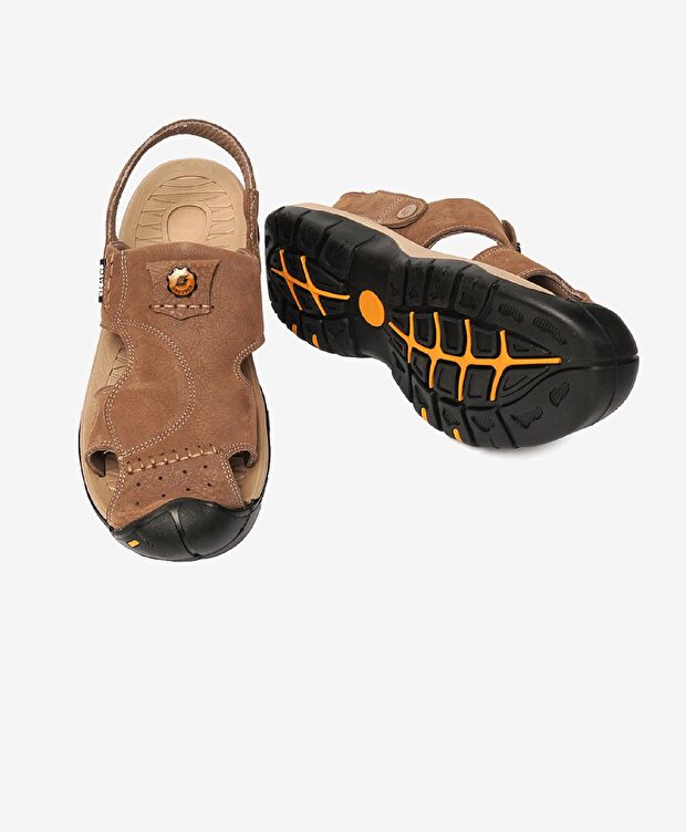 Erkek Kum Hakiki Deri Sandalet - 6