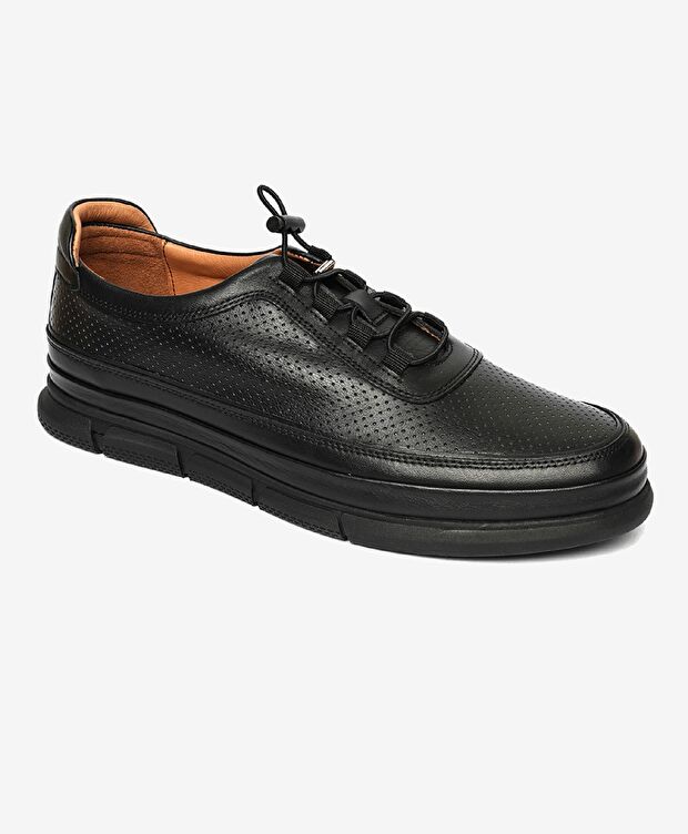 Erkek Siyah Hakiki Deri Comfort Ayakkabı - 2