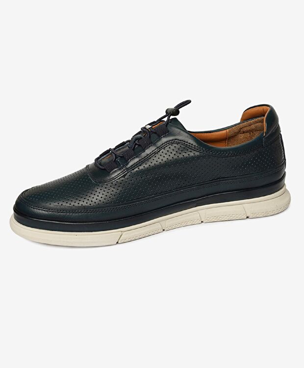 Erkek Lacivert Hakiki Deri Comfort Ayakkabı - 3