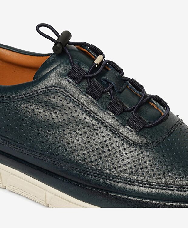 Erkek Lacivert Hakiki Deri Comfort Ayakkabı - 5