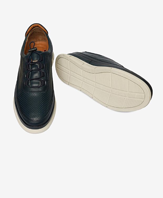 Erkek Lacivert Hakiki Deri Comfort Ayakkabı - 6
