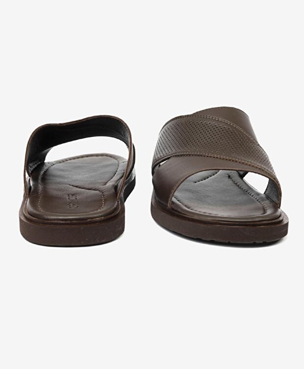 Erkek Kahverengi Hakiki Deri Terlik - 7