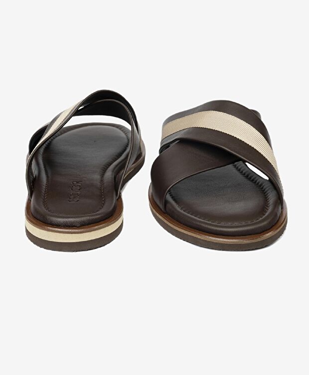 Erkek Kahverengi Vizon Hakiki Deri Terlik - 7