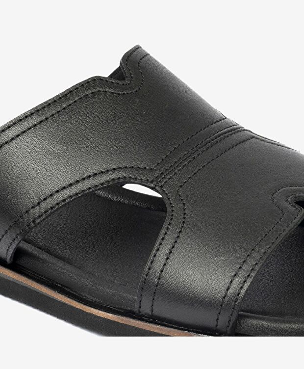 Erkek Siyah Hakiki Deri Terlik - 5