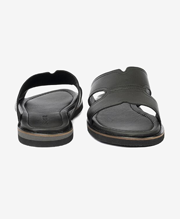 Erkek Siyah Hakiki Deri Terlik - 7