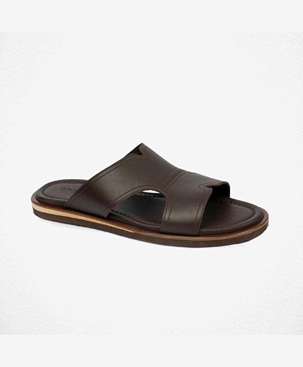 Erkek Kahverengi Hakiki Deri Terlik - 2