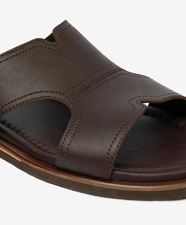 Erkek Kahverengi Hakiki Deri Terlik - 5