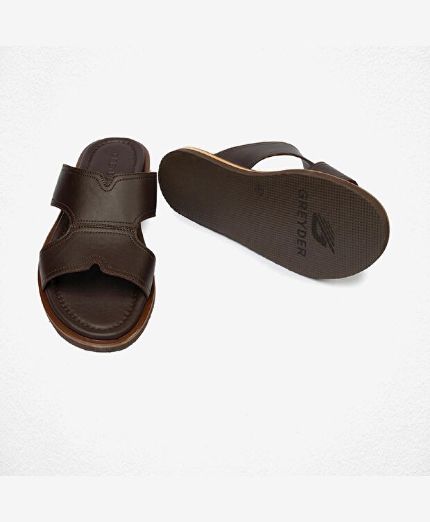 Erkek Kahverengi Hakiki Deri Terlik - 6