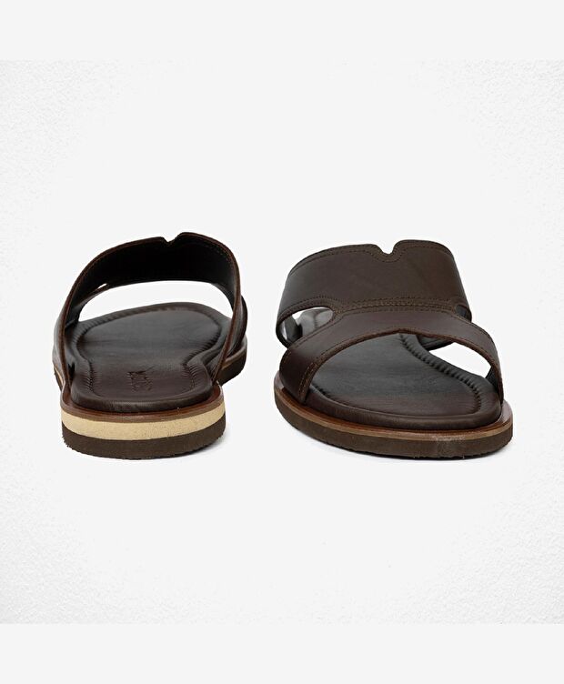 Erkek Kahverengi Hakiki Deri Terlik - 7