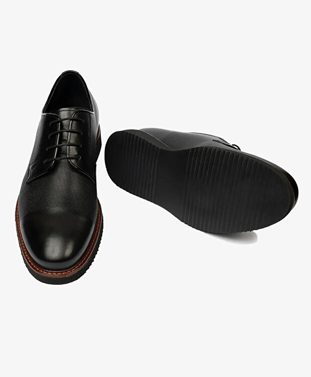 Erkek Siyah Hakiki Deri Klasik Ayakkabı - 6