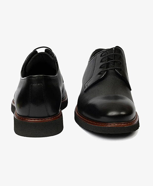 Erkek Siyah Hakiki Deri Klasik Ayakkabı - 7