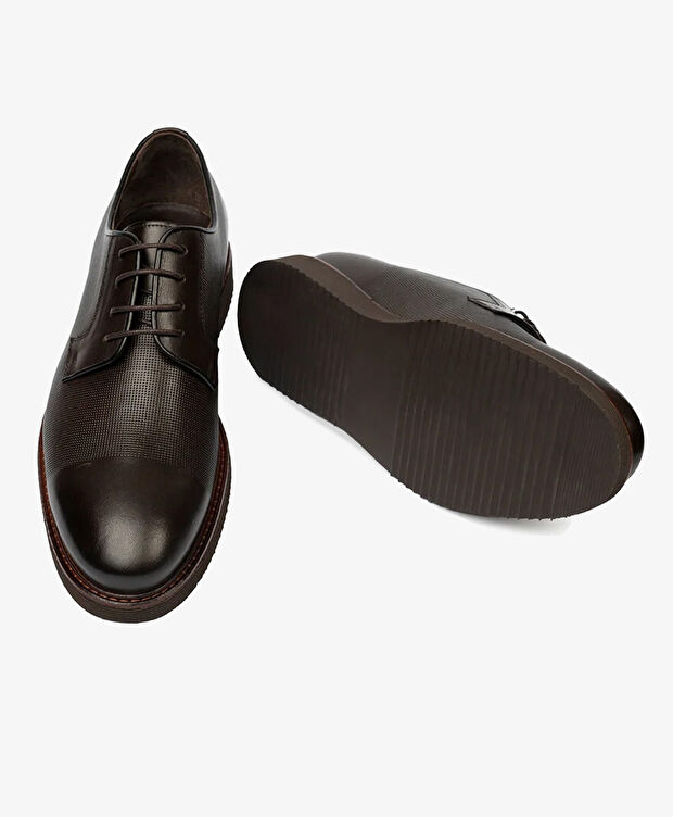 Erkek Kahverengi Hakiki Deri Klasik Ayakkabı - 6