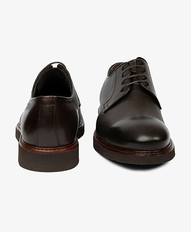 Erkek Kahverengi Hakiki Deri Klasik Ayakkabı - 7