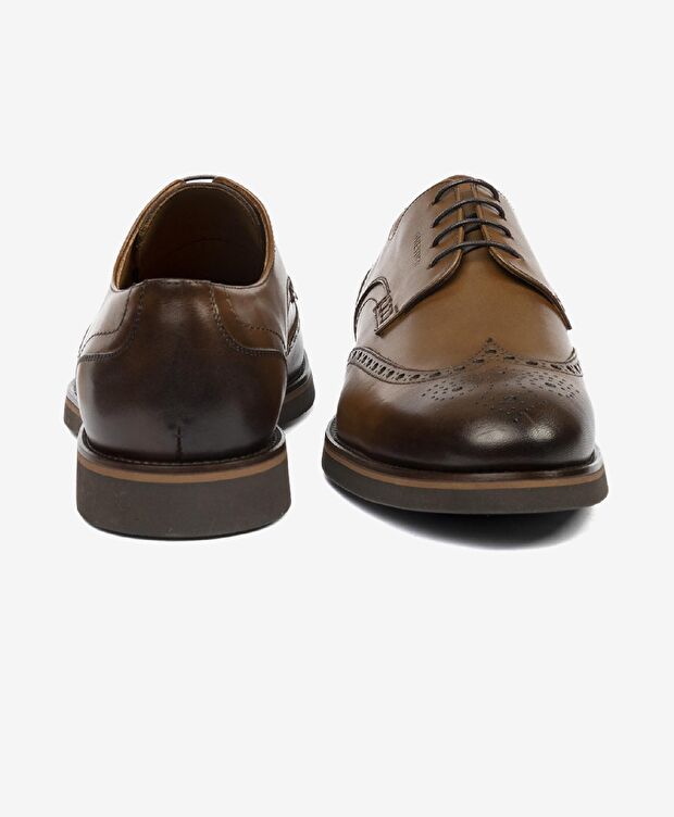 Erkek Kahverengi Hakiki Deri Klasik Ayakkabı - 7