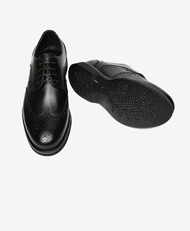 Erkek Siyah Hakiki Deri Klasik Ayakkabı - 6