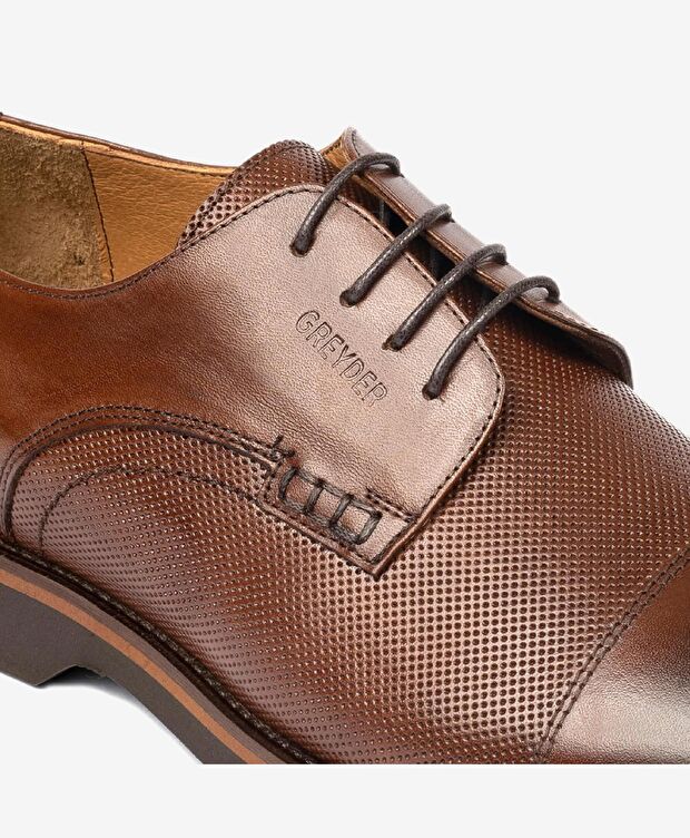 Erkek Kahverengi Hakiki Deri Klasik Ayakkabı - 5