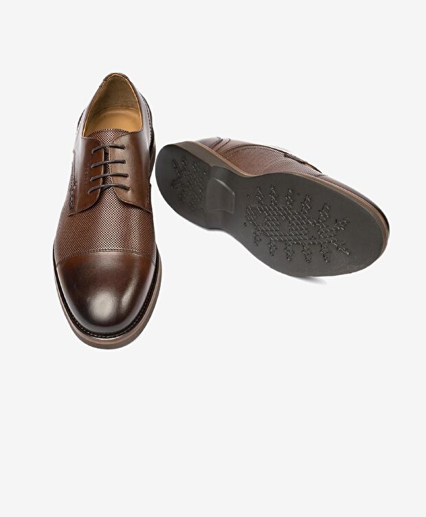 Erkek Kahverengi Hakiki Deri Klasik Ayakkabı - 6