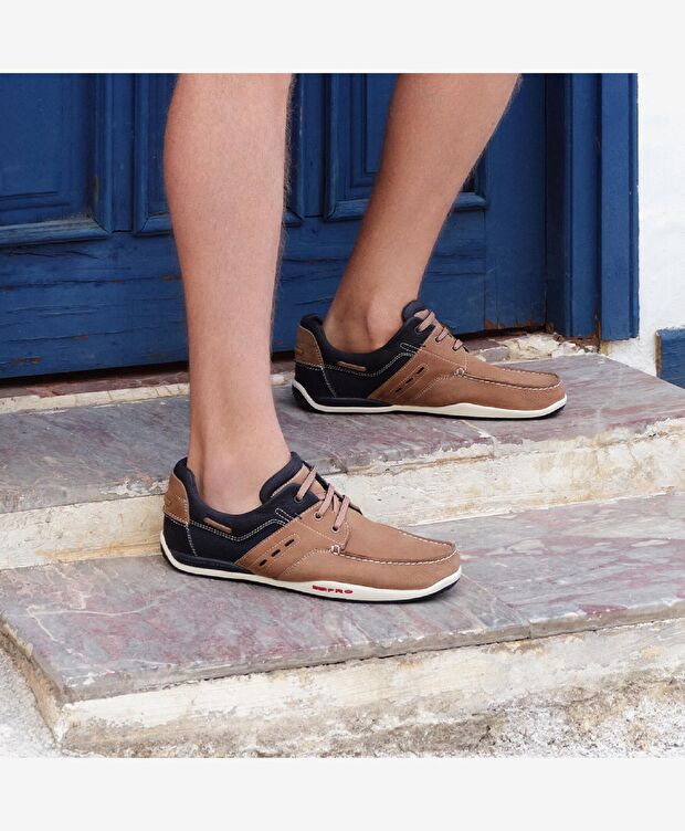 Erkek Kum Lacivert Hakiki Deri Marine Ayakkabı - 9