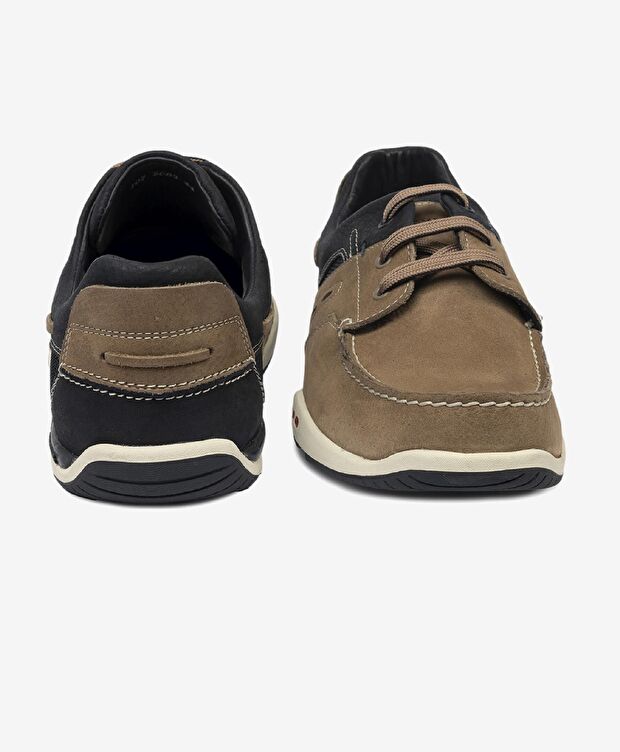 Erkek Kum Lacivert Hakiki Deri Marine Ayakkabı - 7