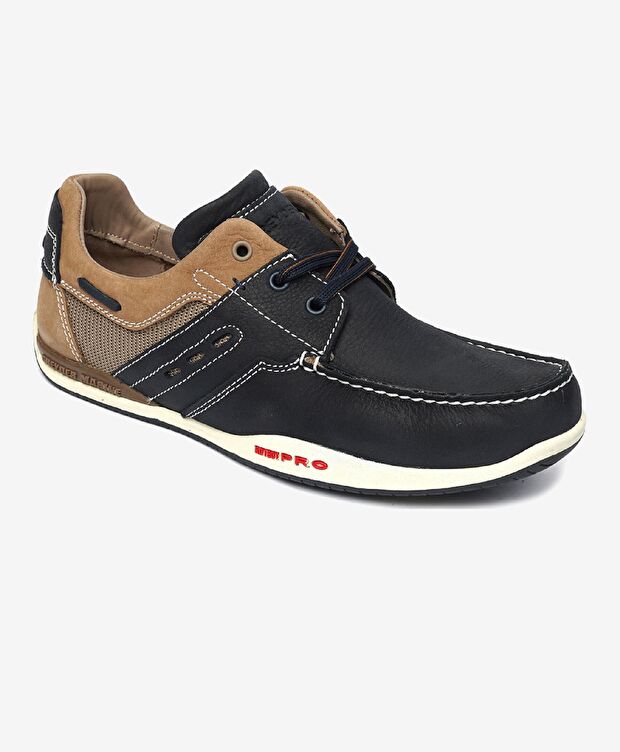 Erkek Lacivert Hakiki Deri Marine Ayakkabı - 2