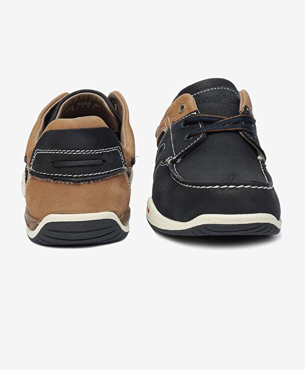 Erkek Lacivert Hakiki Deri Marine Ayakkabı - 7